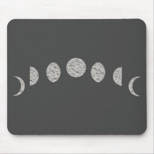 Schwarz-weißer grauer Mond setzt moderne Minimalph Mousepad
