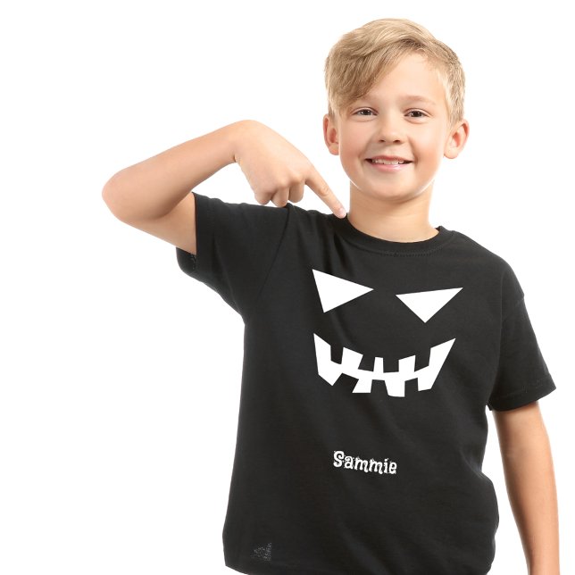 Schwarz-weißer Halloween Beängstigend Face Individ T-Shirt (Von Creator hochgeladen)