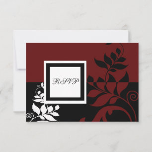 Schwarz-weißer Hochzeitstag RSVP Karte
