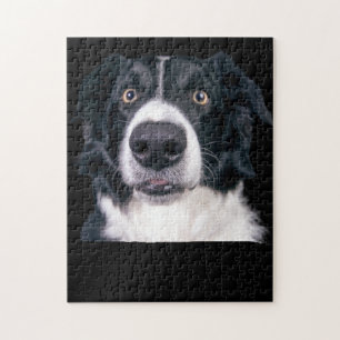 Schwarz-weißer Hundekopf Puzzle