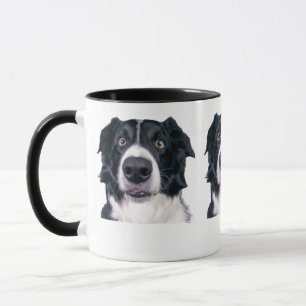 Schwarz-weißer Hundekopf Tasse