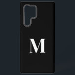 Schwarz-weißer Individuelle Name Monogram Stilvoll Samsung Galaxy Hülle<br><div class="desc">Mit Textvorlage für individuelle Name-Monogramm im Schwarzweißhintergrund entworfen! Du kannst die Farben ändern,  wie du willst.</div>