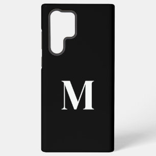 Schwarz-weißer Individuelle Name Monogram Stilvoll Samsung Galaxy Hülle