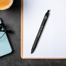 Schwarz-weißer inspirierender Zitat-Abschluss Kugelschreiber