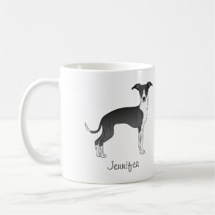 Schwarz-weißer Italienischer Windhund mit individu Kaffeetasse