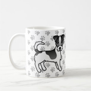 Schwarz-weißer Jack-Russell-Terrier-Hund mit rauem Kaffeetasse