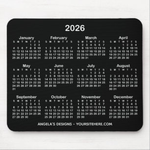 Schwarz-weißer Kalender Werbeartikel Mousepad