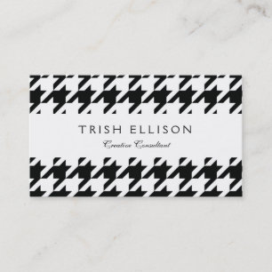 Schwarz-weißer Karo des klassischen Hahnentrittmus Visitenkarte