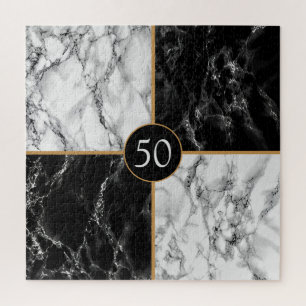 Schwarz-weißer Karo Marble Puzzle - Ihr Alter / Le