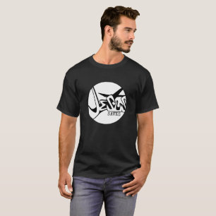 Schwarz-weißer Kreis Jesus rettet Graffiti T-Shirt