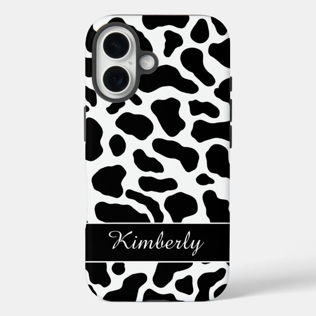 Schwarz-weißer Kuhdruck  Case-Mate iPhone Hülle (Rückseite)