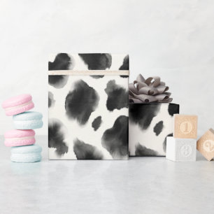 Schwarz-weißer Kuhdruck-Muster Geschenkpapier