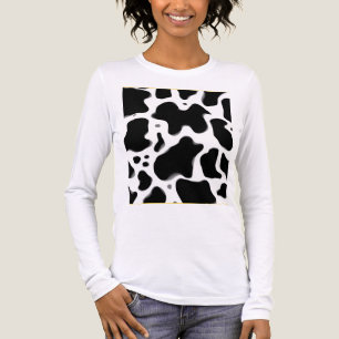 Schwarz-weißer Kuhdruck Trendiges Tier Tri-Blend Shirt