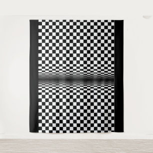 Schwarz-weißer Kunstkontrast Wandteppich