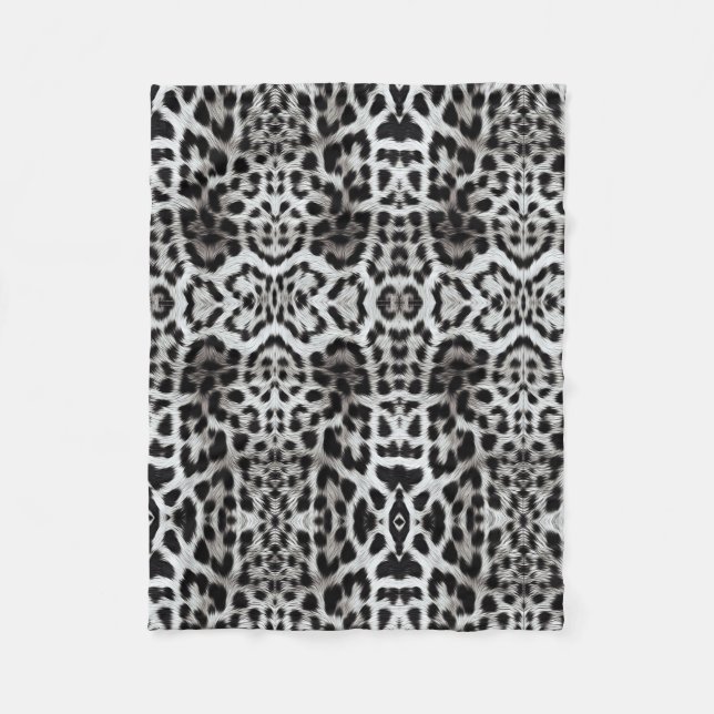 Schwarz-weißer Leopard-Decke Fleecedecke (Vorderseite)