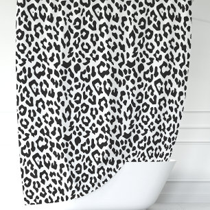 Schwarz-weißer Leopard Duschvorhang