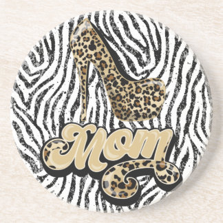 Schwarz-weißer Leopard Print Untersetzer