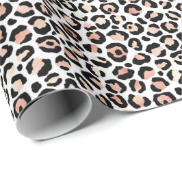 Schwarz-weißer Leopardendruck in Rosa Geschenkpapier