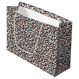 Schwarz-weißer Leopardendruck in Rosa Große Geschenktüte