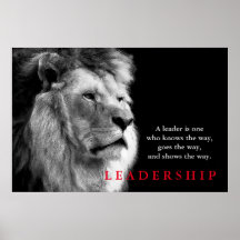 Schwarz-weißer Lion Motivierend Leadership Zitat