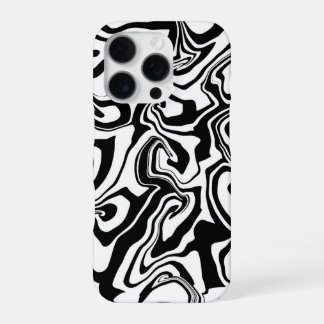 Schwarz-weißer Marmor - Papiermarmorierung Stil iPhone 16 Pro Hülle