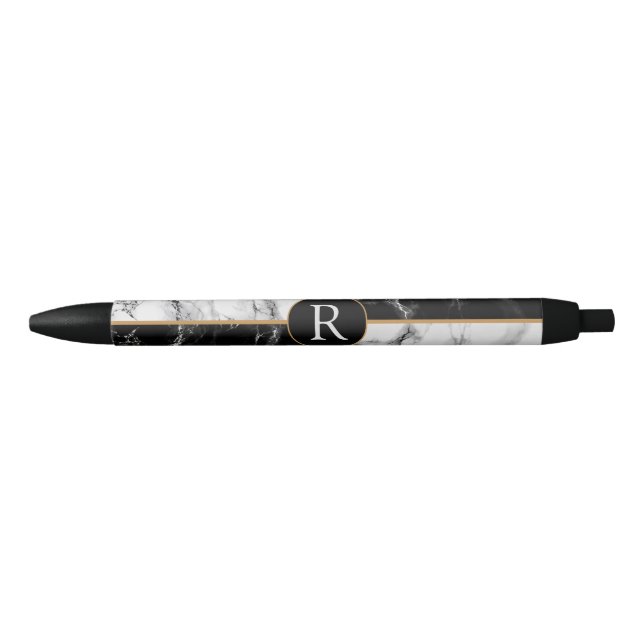 Schwarz-weißer Marmorstift mit benutzerdefiniertem Kugelschreiber (Vorderseite)