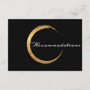 Schwarz-weißer Minimalismus Gold Lux Unterkunft Begleitkarte