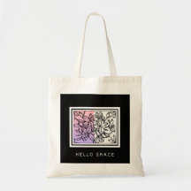 Schwarz-weißer Minimalistischer Hello Grace Tote B