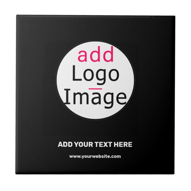 Schwarz-weißer Minimalwert für Business Chic Fliese (Vorderseite)