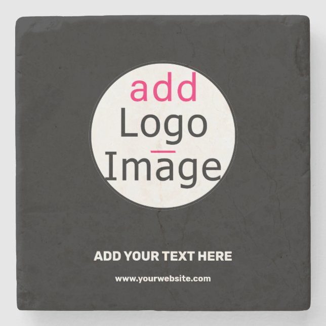 Schwarz-weißer Minimalwert für Business Chic Steinuntersetzer (Vorderseite)