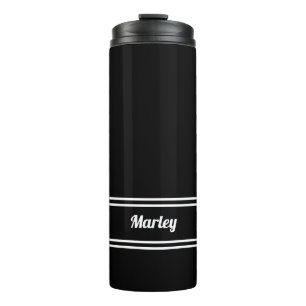 Schwarz-weißer moderner minimalistischer Klassiker Thermosbecher