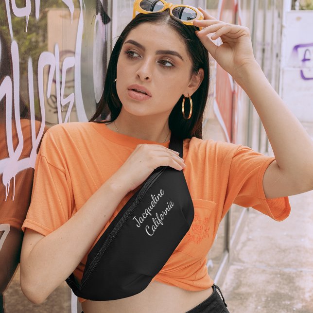 Schwarz-weißer Monogramm Waste Personalisiert Bauchtasche (Von Creator hochgeladen)