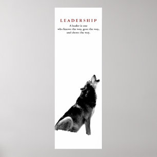 Schwarz-weißer Motivierend Leitartikel Wolf Poster