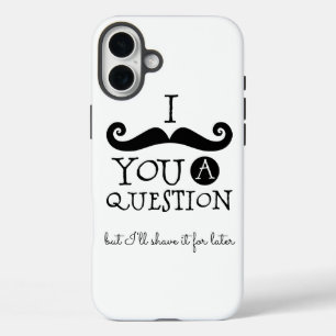 Schwarz-weißer Mustache-Spaß iPhone 16 Plus Hülle