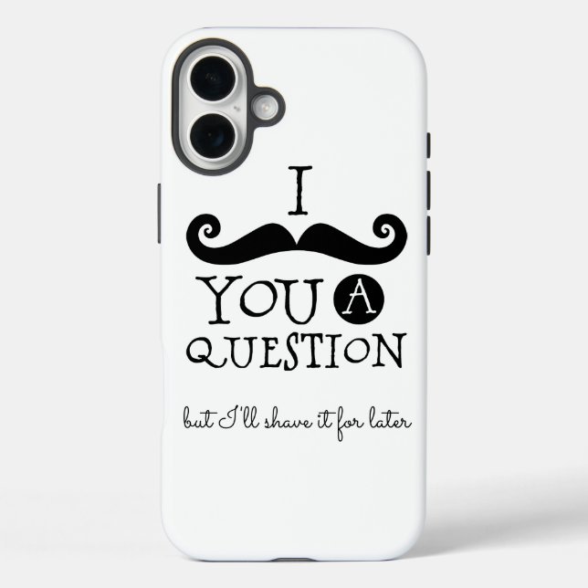 Schwarz-weißer Mustache-Spaß Case-Mate iPhone Hülle (Rückseite)