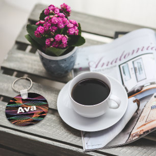 Schwarz-weißer Name der Farbwelle Schlüsselanhänger