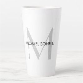 Schwarz-weißer Name der grauen Monogramm Milchtasse