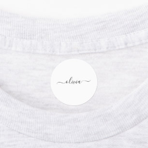 Schwarz-weißer Name für das Girl-Monogramm Etiketten