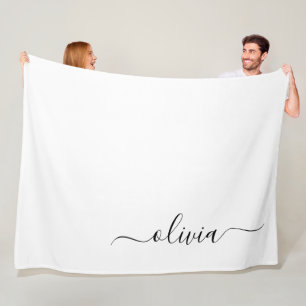 Schwarz-weißer Name für das Girl-Monogramm Fleecedecke