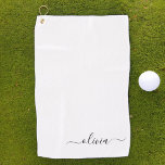 Schwarz-weißer Name für das Girl-Monogramm Golfhandtuch<br><div class="desc">Golftücher für die Rückseite und die weiße Monogramm-Bezeichnung. Das macht den perfekten 16 Geburtstag,  Hochzeit,  Brautparty,  Jubiläum,  Babydusche oder Junggeselinnen-Abschied Geschenk für jemanden,  der Lieben glamourösen Luxus und schicke Stile.</div>