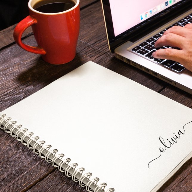 Schwarz-weißer Name für das Girl-Monogramm Notizblock (Von Creator hochgeladen)