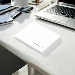 Schwarz-weißer Name für das Girl-Monogramm Post-it Klebezettel