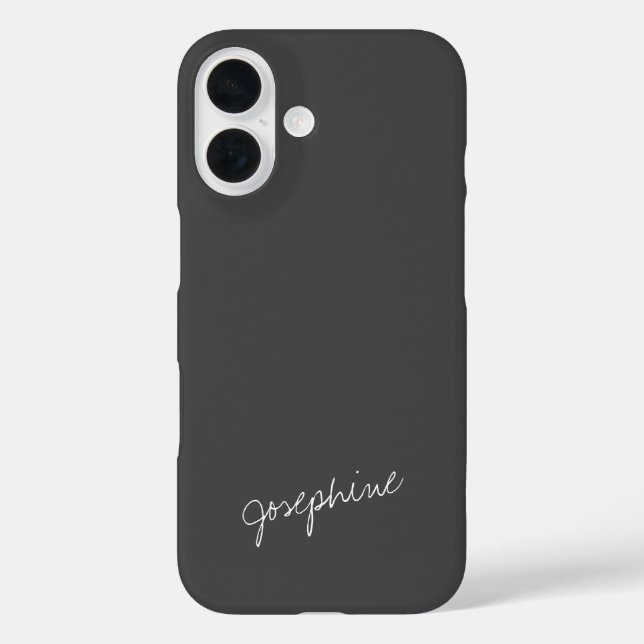 Schwarz-weißer Name für Minimalistische Handschrif Case-Mate iPhone Hülle (Rückseite)