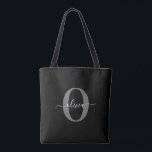 Schwarz-weißer Name für Monogramm-Skript<br><div class="desc">Dieses elegante Monogramm und das stilvolle Script-Namensdesign können als Geschenk für Geburtstag, Hochzeit, Brautparty, Jubiläum, Muttertag oder jeden Anlass gegeben werden. Es kann mit dem Namen und dem Namen der Person personalisiert werden. Sie können den Schriftart, die Farbe des Schriftartes, die Größe des Schriftartes und die Hintergrundfarbe mit dem Design-Tool...</div>