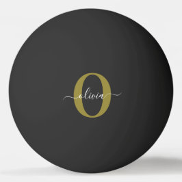 Schwarz-weißer Name für personalisierte Monogramm- Tischtennisball