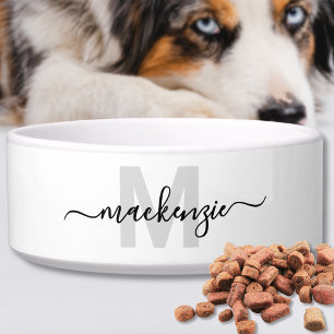 Schwarz-weißer Name Napf