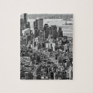 Schwarz-weißer New York CitySkyline Puzzle