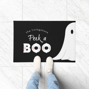 Schwarz-weißer Niedlicher Flüchtige Blick a Boo Gh Fußmatte