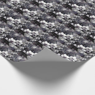 Schwarz-weißer Orchid-Single Streifen Geschenkpapier