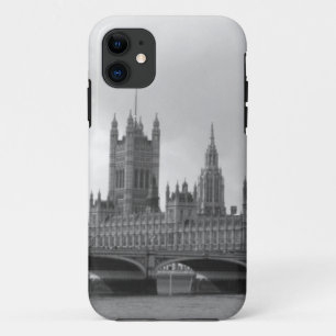 Schwarz-weißer Palast von Westminster iPhone 11 Hülle